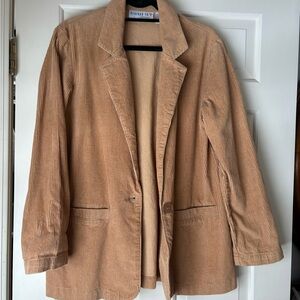 Bedford Fair Vintage Women's Corduroy Blazer Jacket in Tan